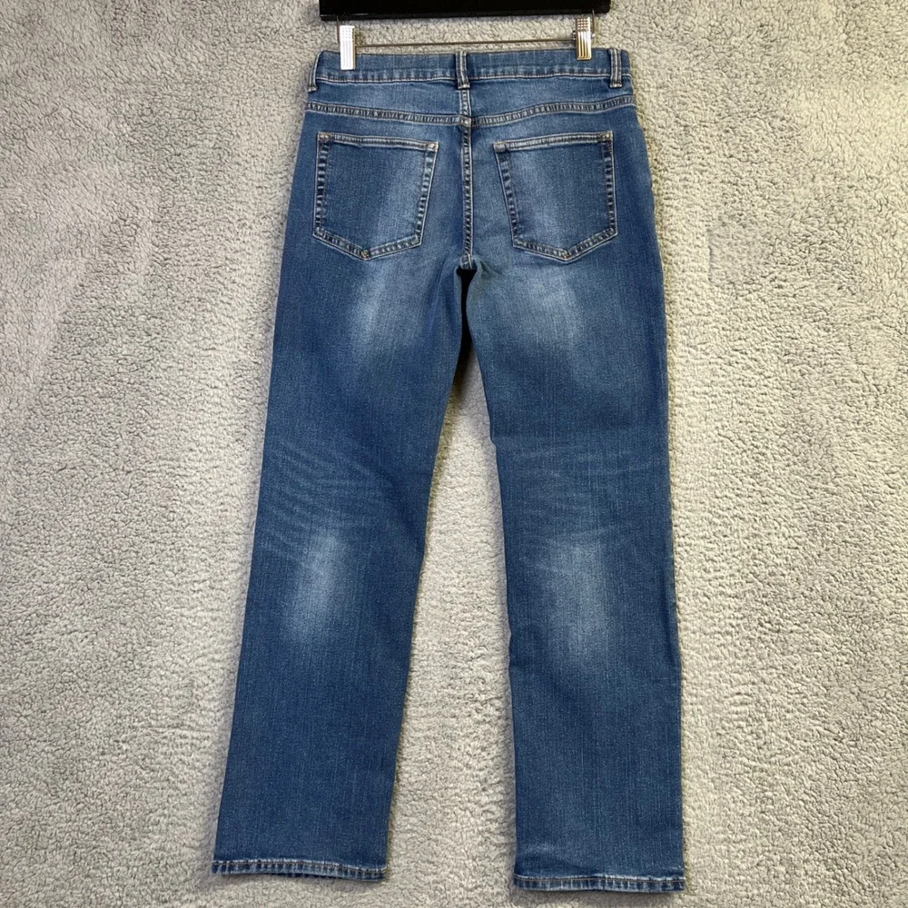 Gap Kids Jeans Boys 16 Husky Blue Denim Stretch Straight Medium Wash 358195